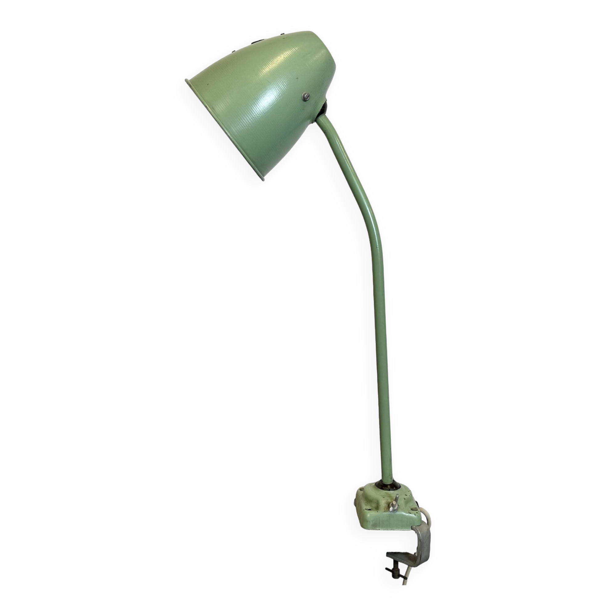 Lampe de table d'atelier industriel vert, 1960s