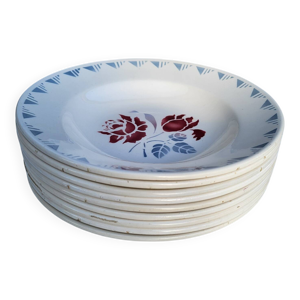 Lot 9 assiettes creuses - art deco