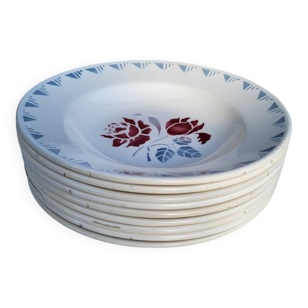 Lot 9 assiettes creuses ▪︎ Art Deco ▪︎ Jane ▪︎ Niderviller