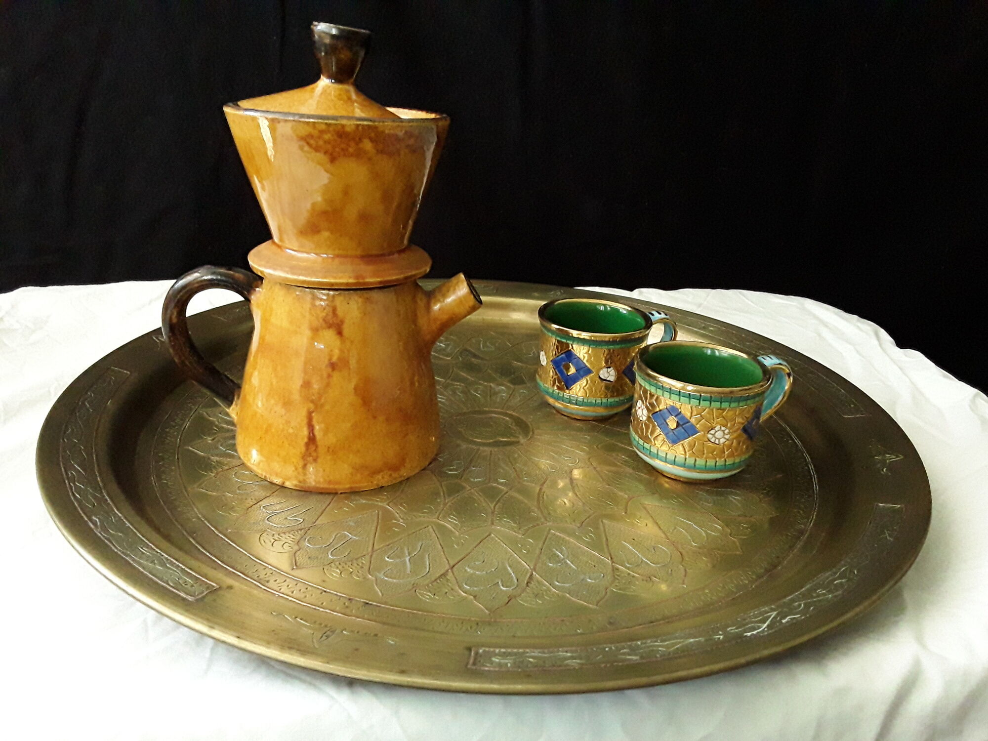 Coffee maker 1950 Mourre and Milon pottery of Provence Dieulefit