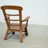 Set of two oak lounge chairs