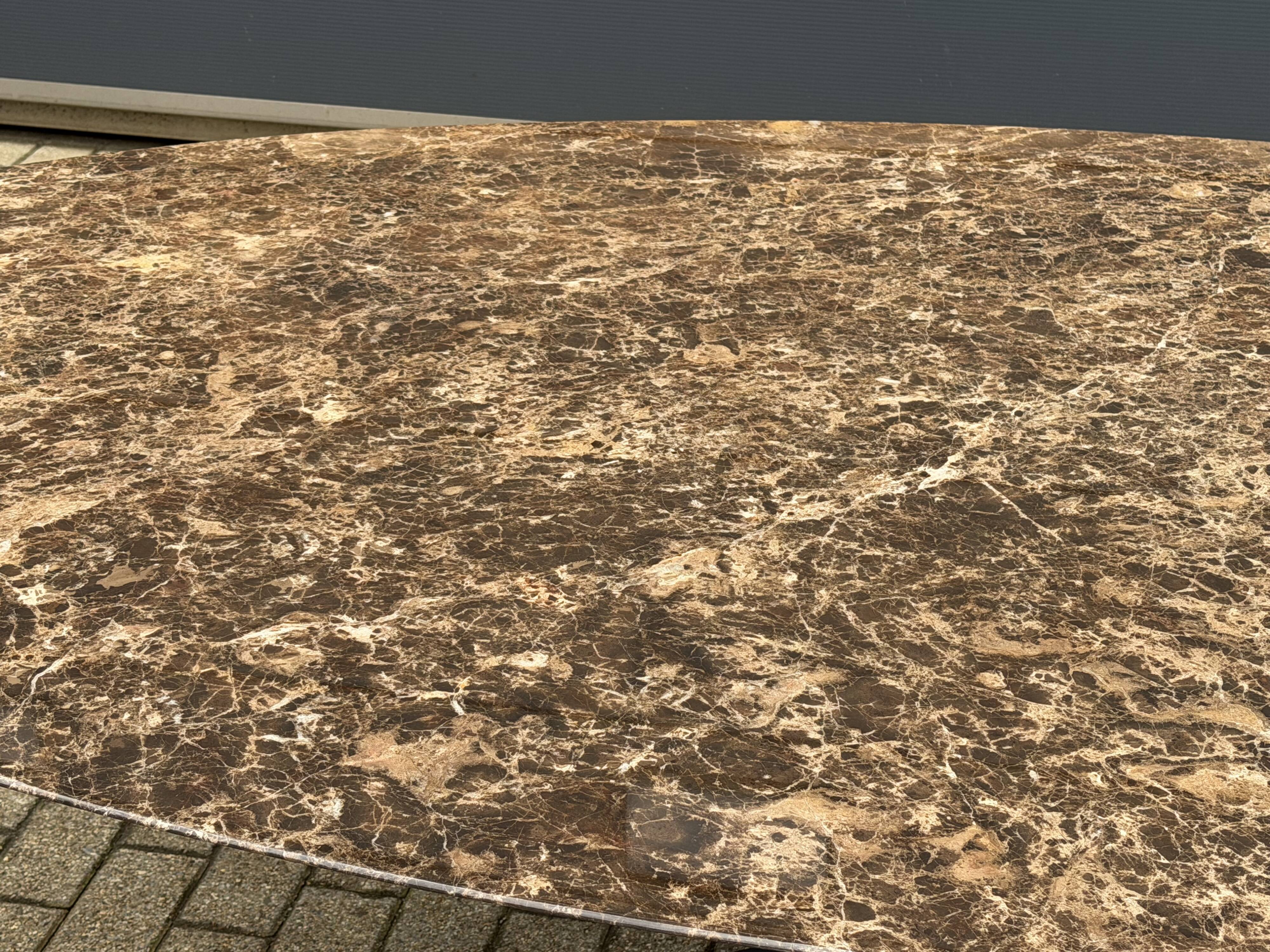 Original oval dining table Knoll Tulip (244cm) Emperador