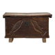 Old Spanish chest with a carved inscription — “I am from Jerónimo Vázquez”