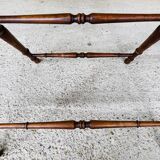 Folding side table in turned wood and marquetry circa 30's/40's