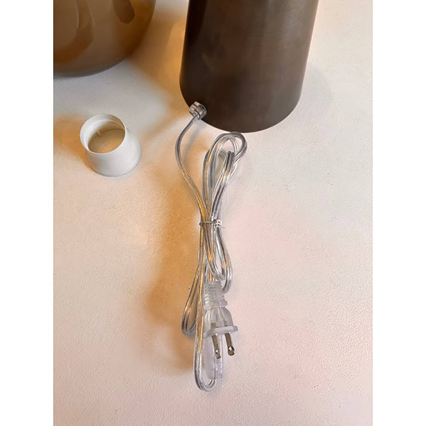 Contemporary Milky-Beige Murano Style Glass Table Lamp