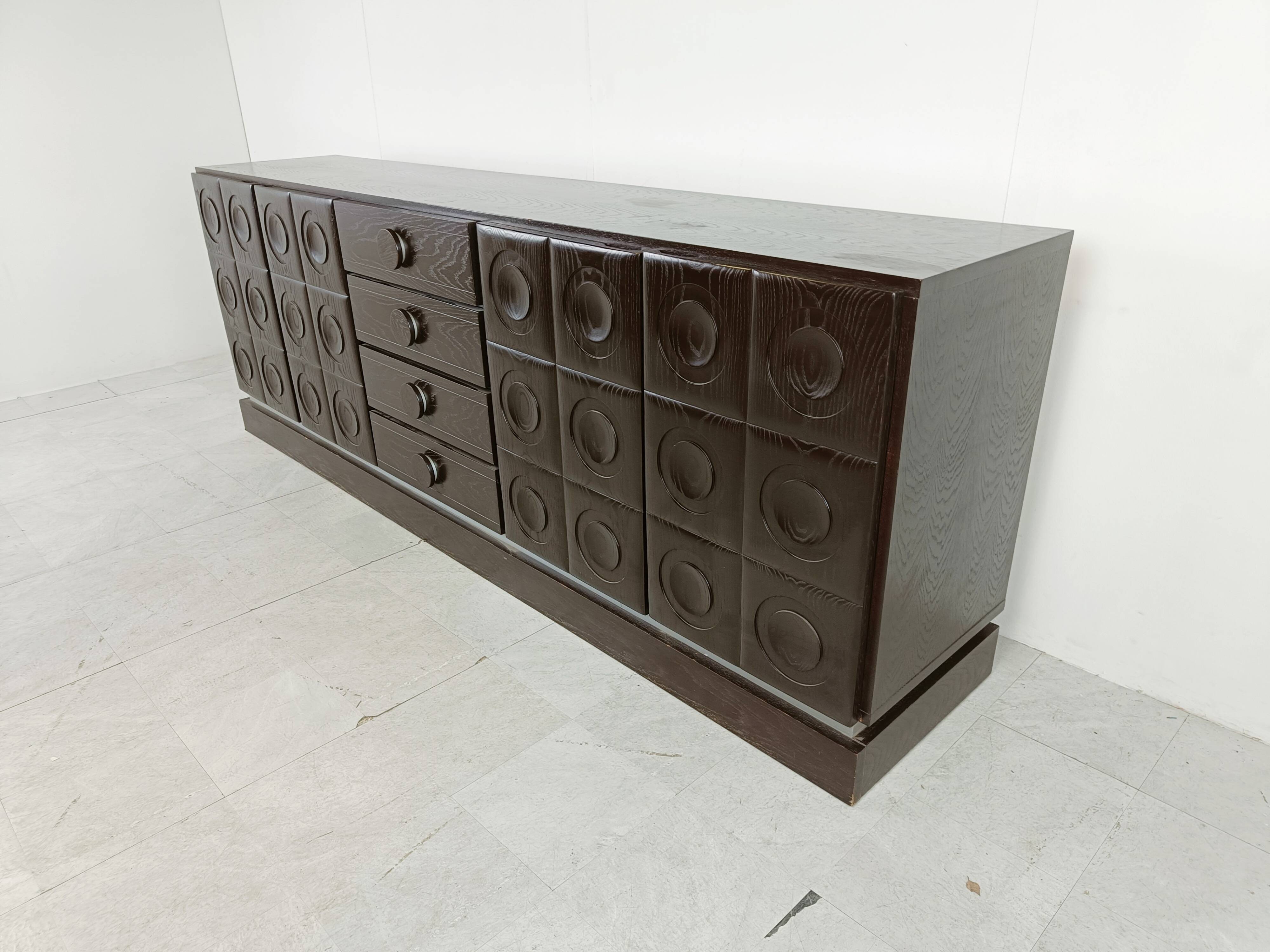Graphical brutalist credenza, 1970s
