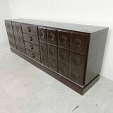 Graphical brutalist credenza, 1970s