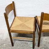 Pair of wooden and rope chairs