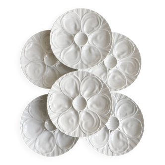 6 Pillivuyt porcelain shell plates.