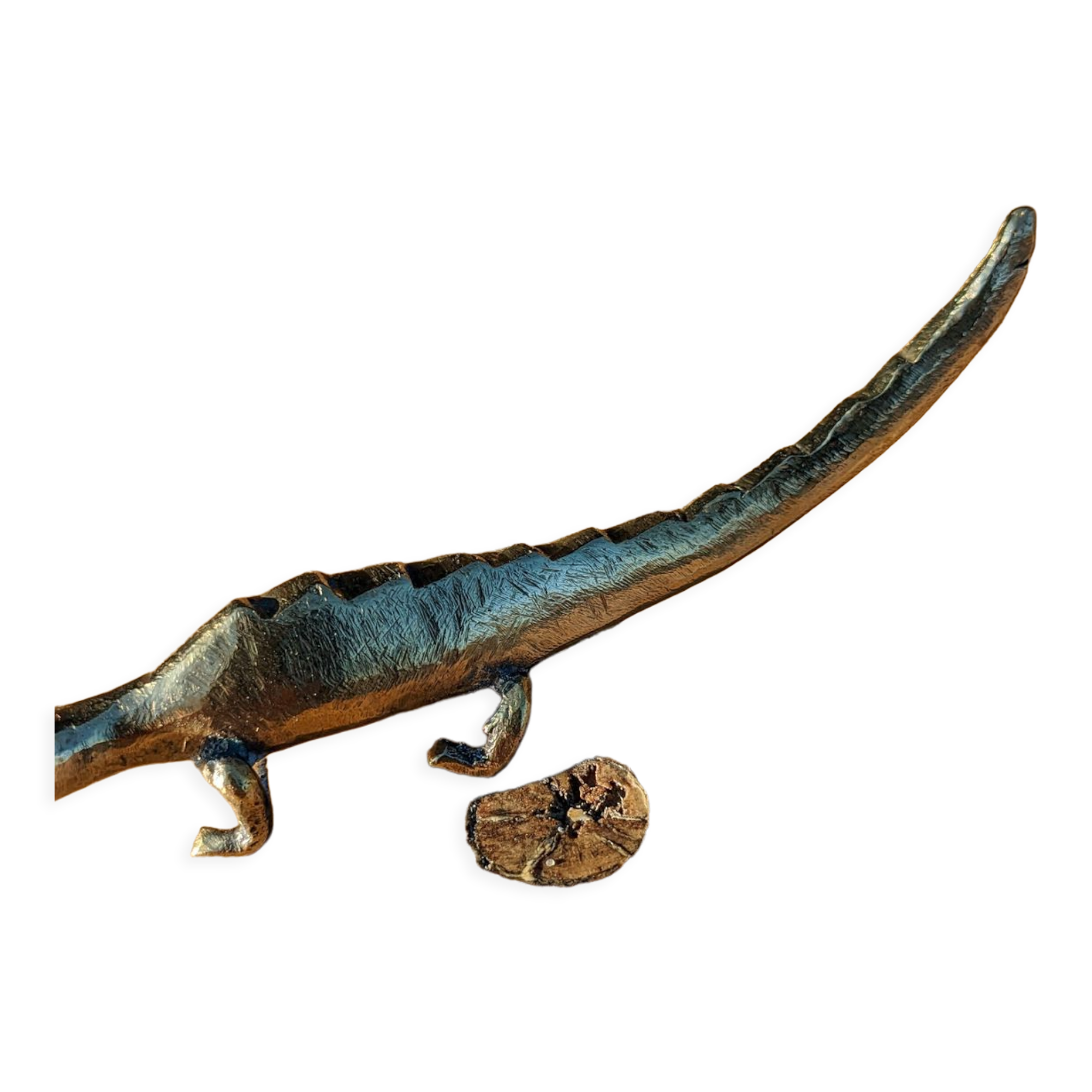 Crocodile en laiton doré