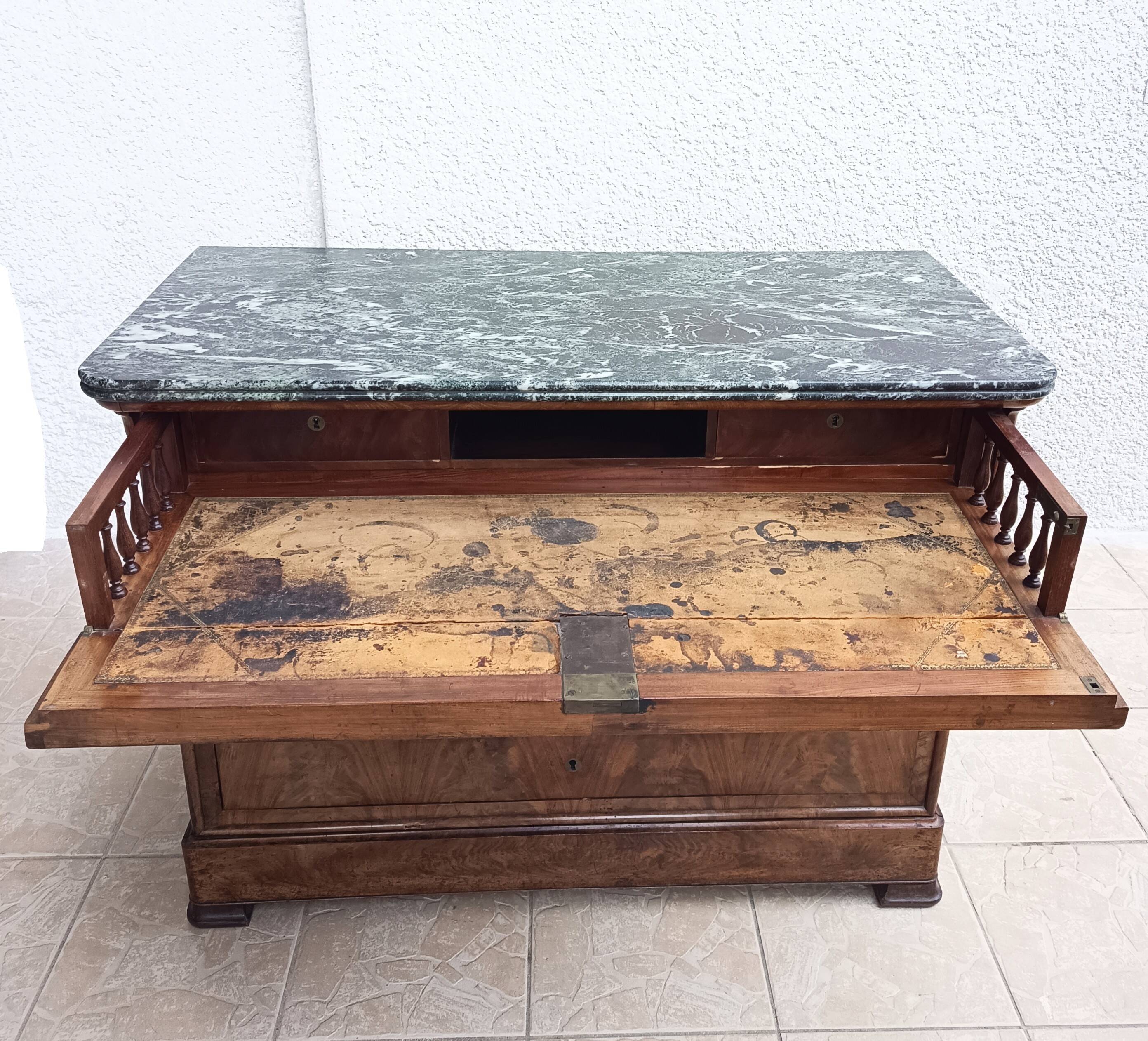 Louis Philippe mahogany secretary chest of drawers