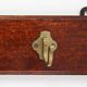 Art Nouveau coatrack in brass and oak, France ca. 1900