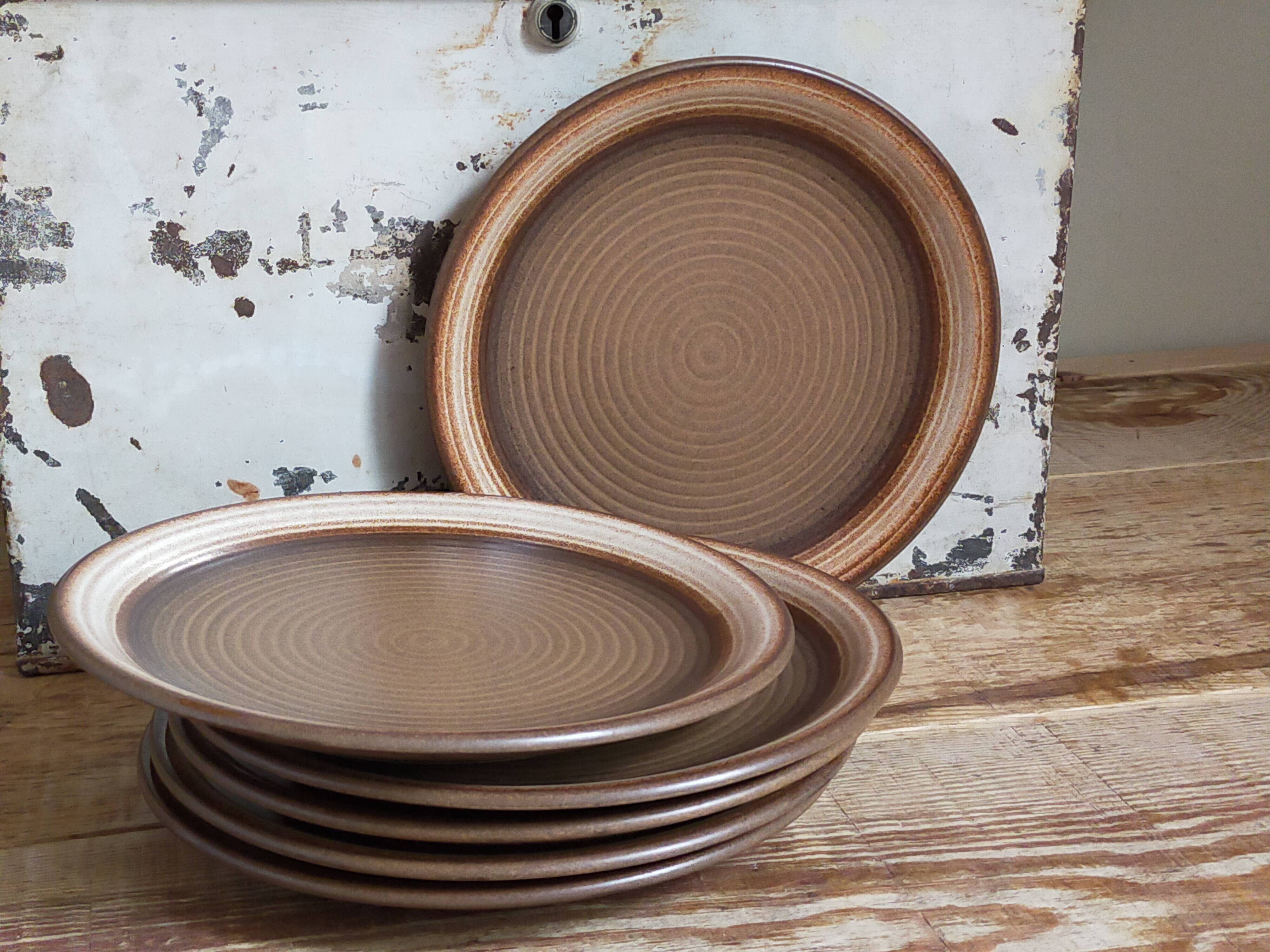 Six original vintage gerzit west germany stoneware plates