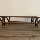 Paire de bancs de ferme