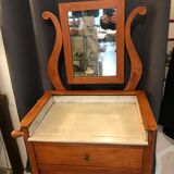 1900 period dressing table pitchpin with marble and mirror