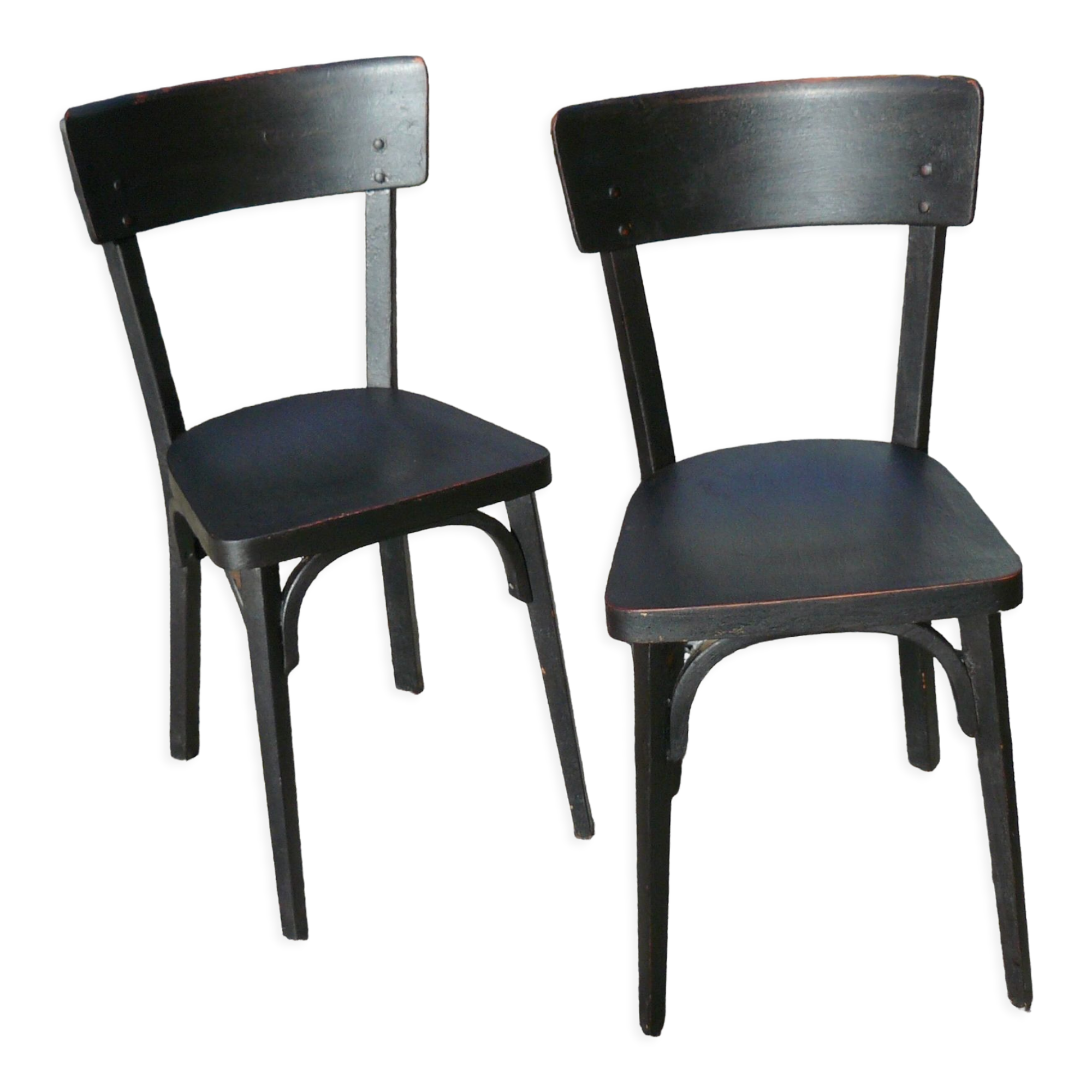 Pair of black bistro chairs