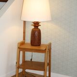Lampe bois ananas avec abat-jour tissu 650mm