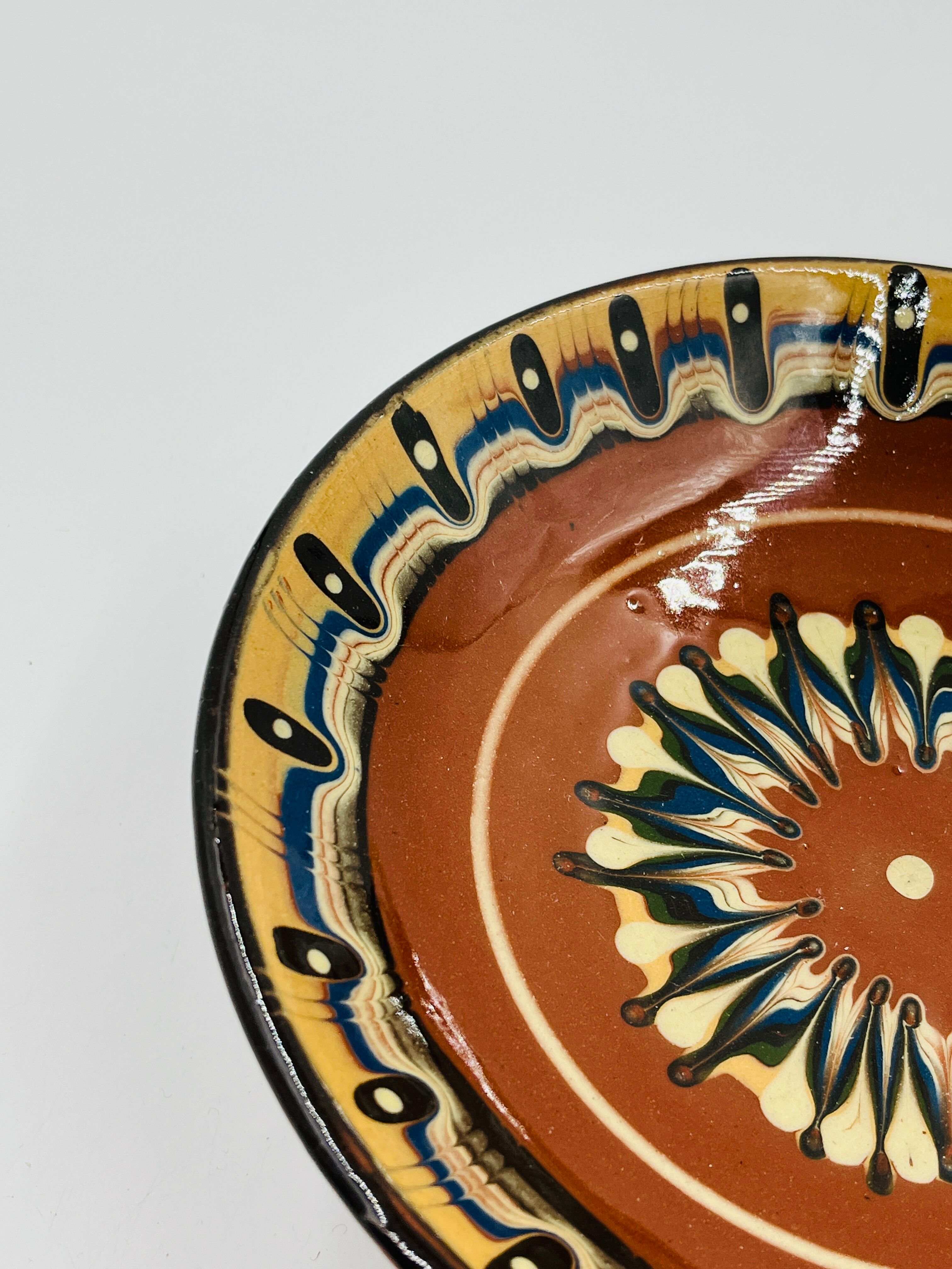 Ceramic footed bowl from Troyan, Bulgaria.