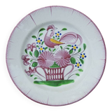 Old KG Lunéville Flat Plate - Rooster on Basket