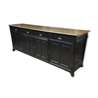 Buffet bas art nouveau en chêne massif 1900