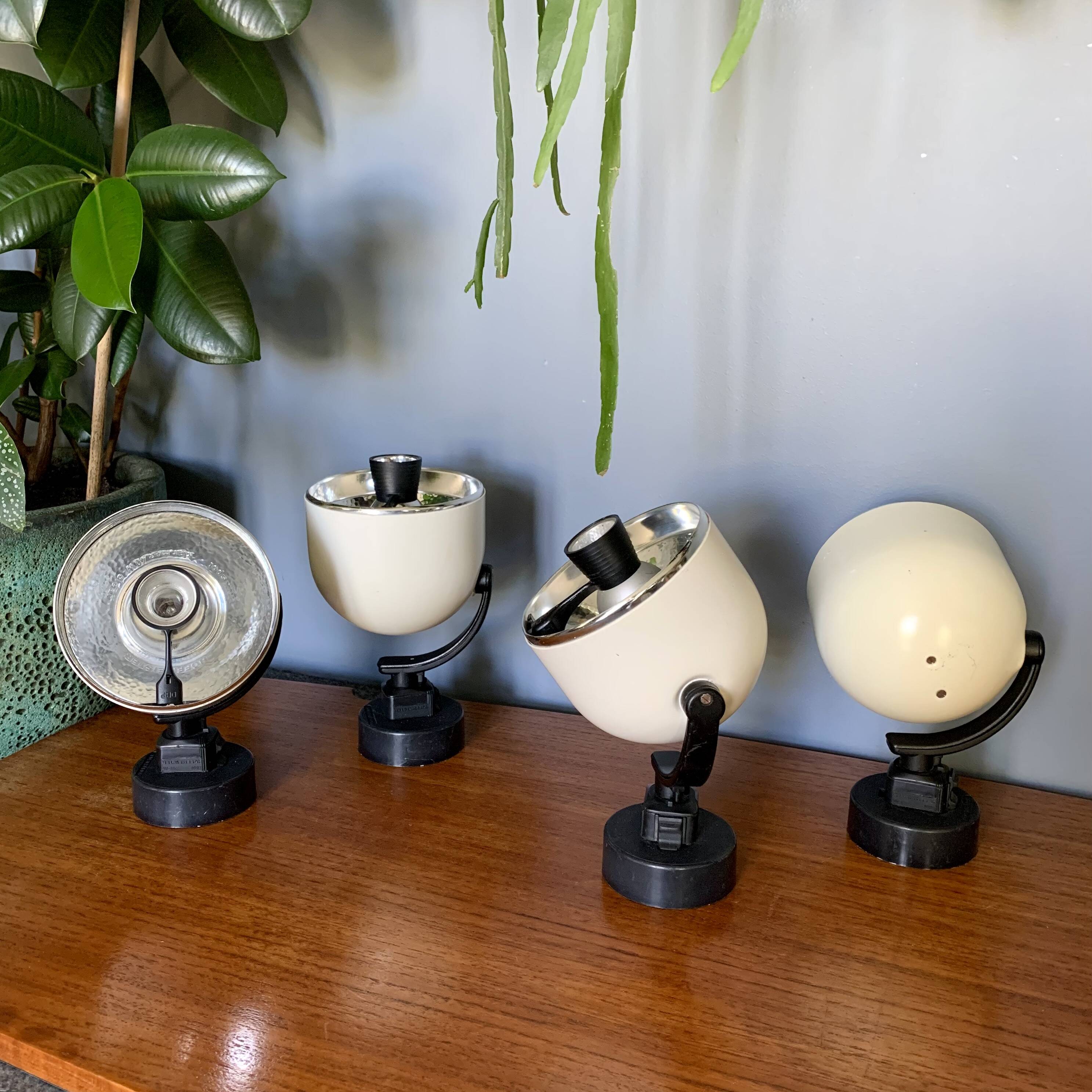 Pair of Hoffmeister cream and black spotlights 1960/1970
