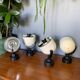 Pair of Hoffmeister cream and black spotlights 1960/1970
