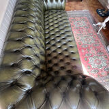 Chesterfield English green 3 seater genuine leather
