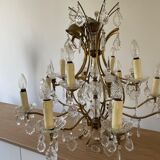 Lustre ancien cuivre et verre