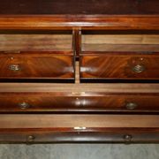 George III Sheraton linen cupboard in walnut, circa 1760.