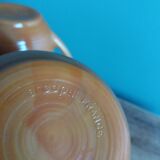 Large Arcopal France Volcan model mugs from 1970, caramel mustard