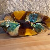 Vallauris dish in the shape of a small oak leaf