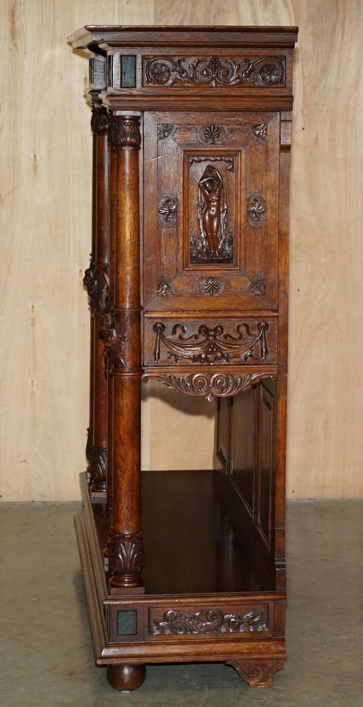 Louis XIII Revival wardrobe in walnut and marble