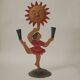 Vintage candelabra candle holder in hand-painted metal Netherlands 70s sun dancer