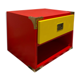 Bedside table / night design yellow red