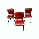 Série de 3 chaises Elmar Flototto pour Pagholz 1956