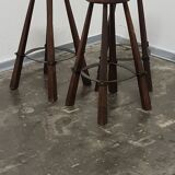 Vintage set of 3 Brutalist bar stools