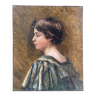 Early 20th century painting "Profile of a young girl"