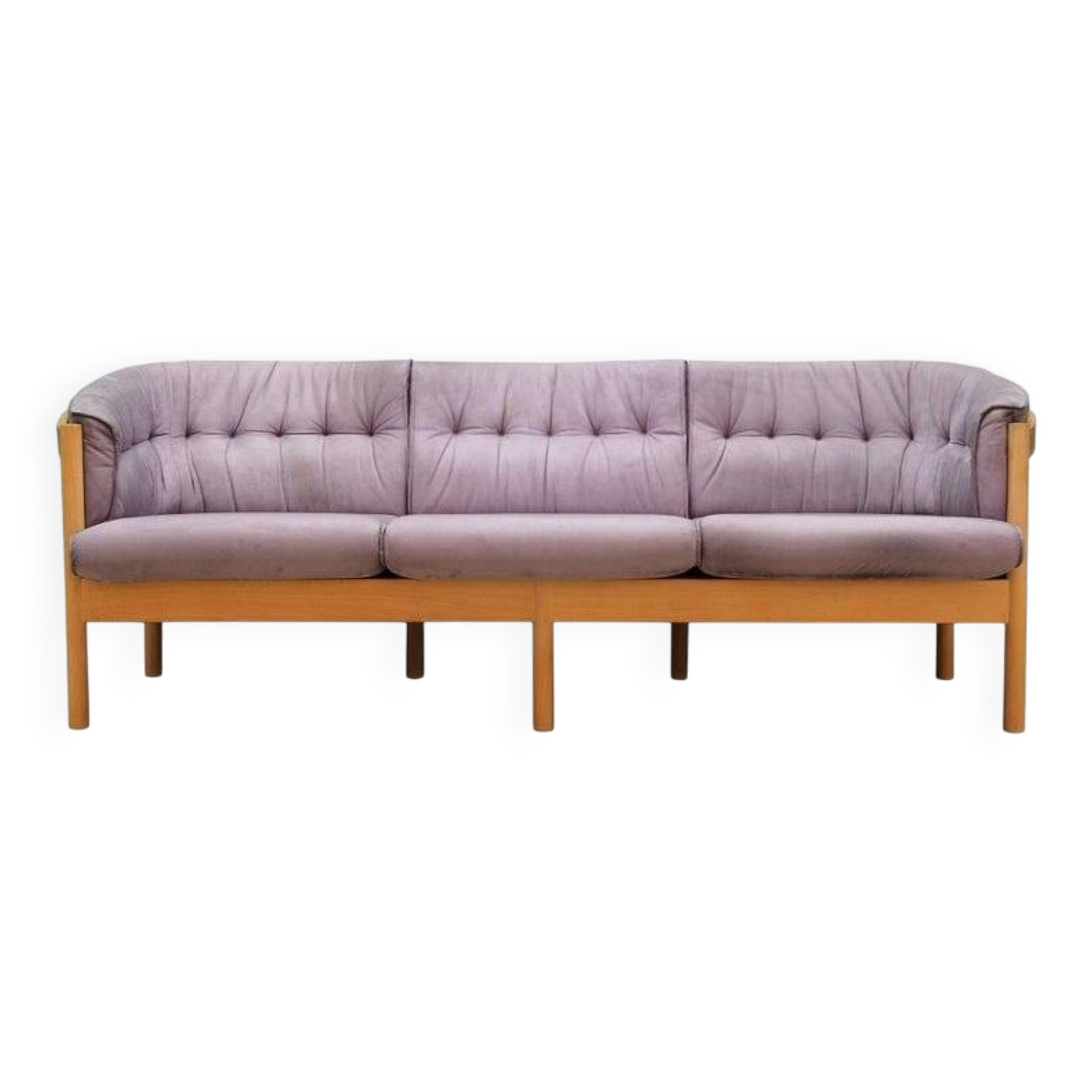 Lilac velour sofa, Danish design, 1970s, production: Denmark