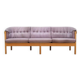 Canapé en velours lilas, design danois, années 1970, production : Danemark
