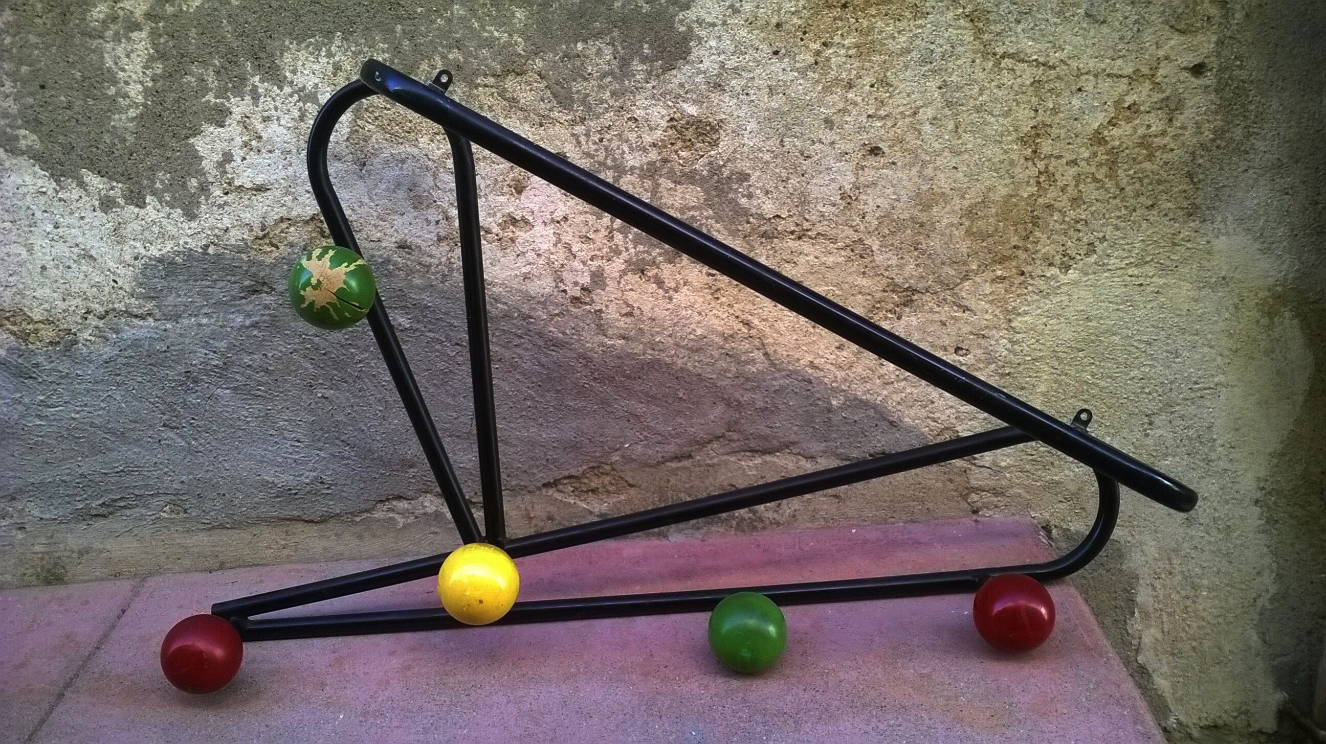 Portemanteau boules multicolores vintage
