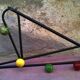 Portemanteau boules multicolores vintage