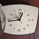 Vintage formica silent wall clock trapeze "Pale yellow Talgo"