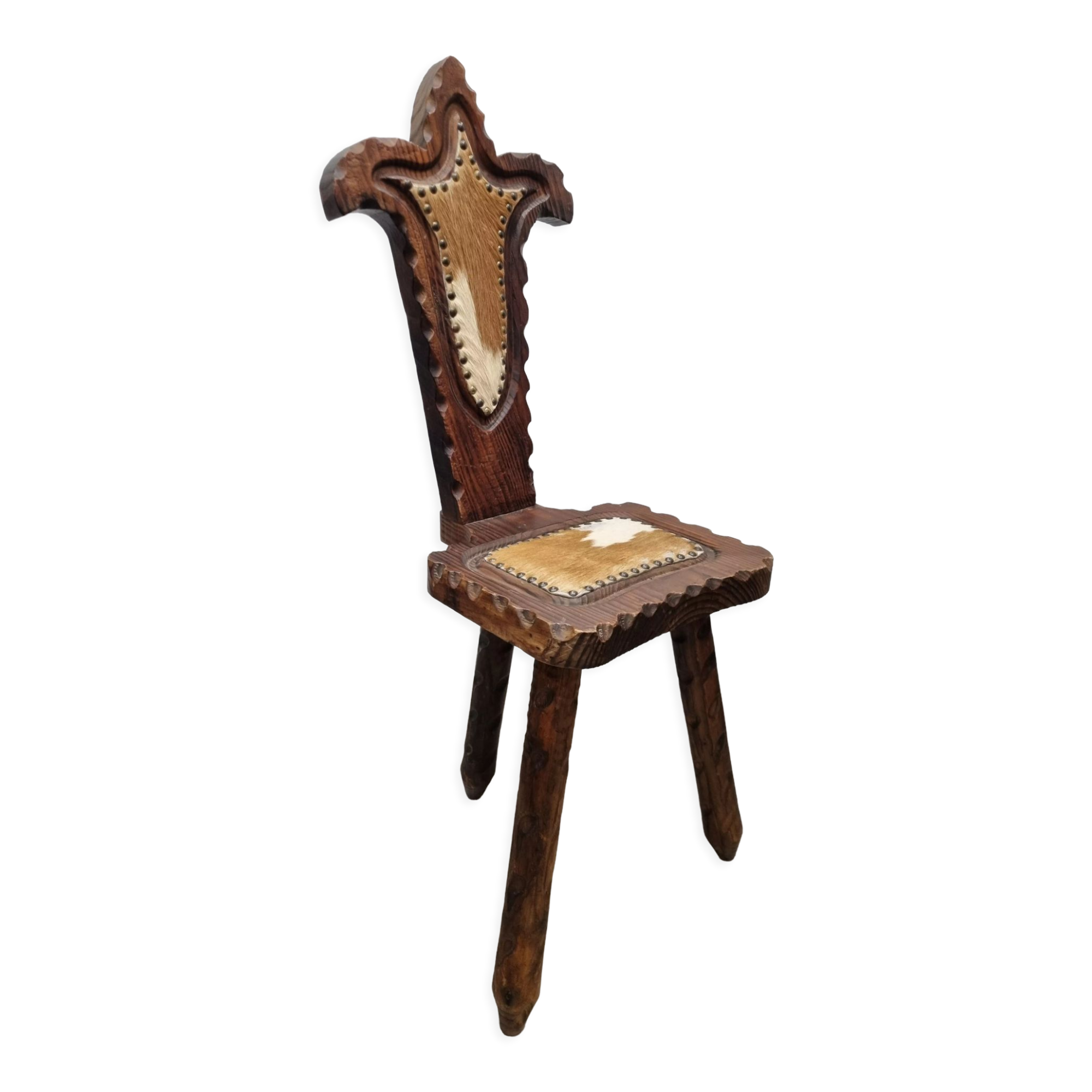 Folk art tripod chair
