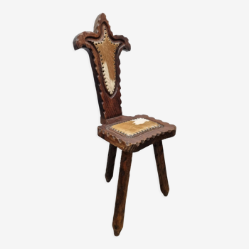 Folk art tripod chair