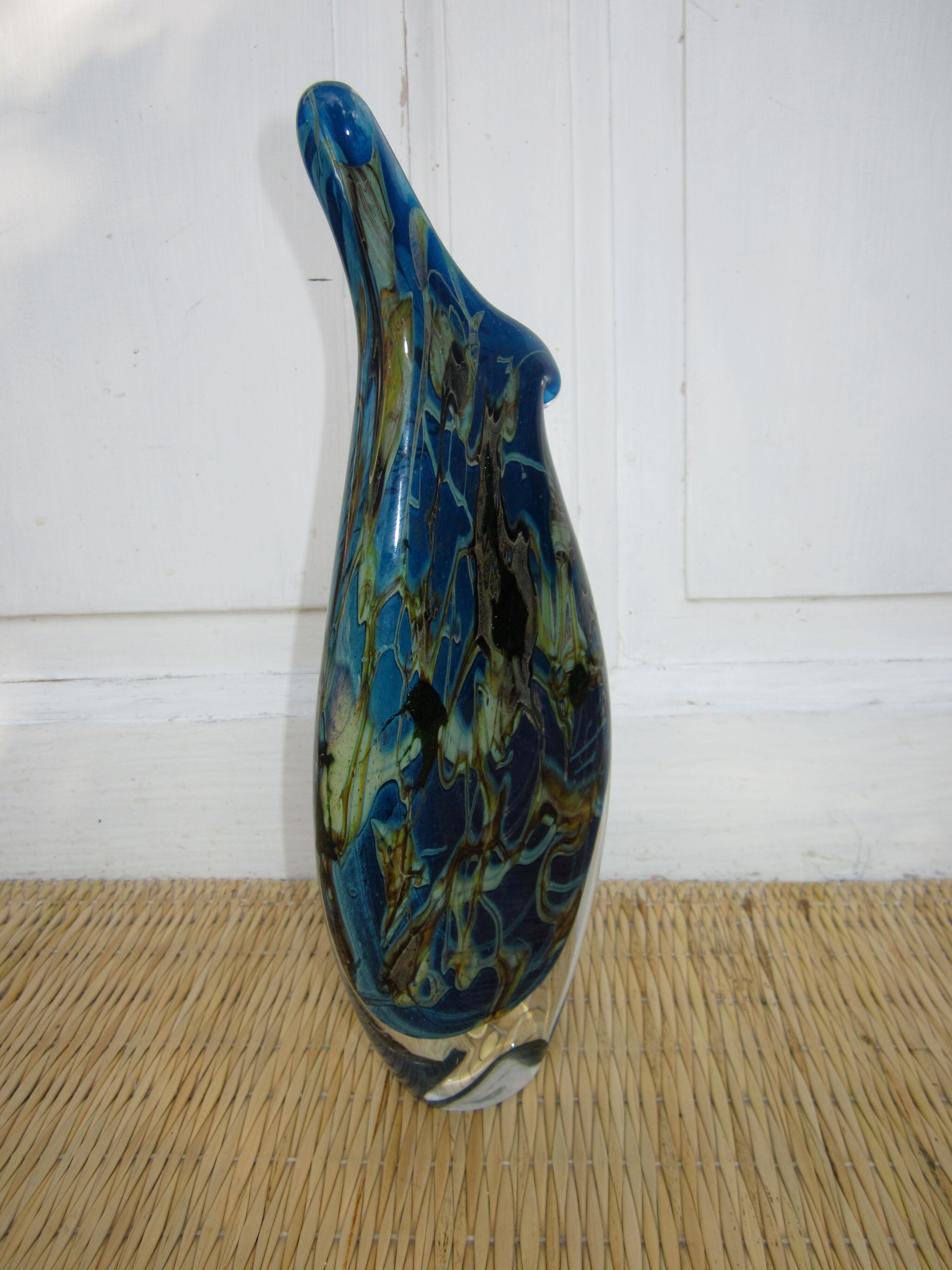 Blue vase art deco style