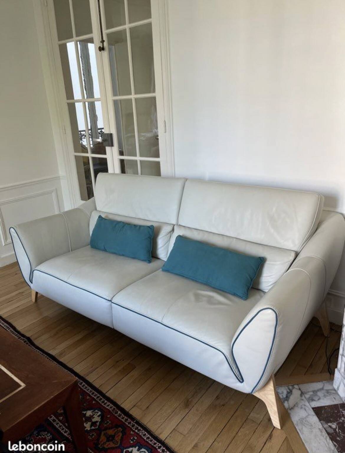 French leather sofa