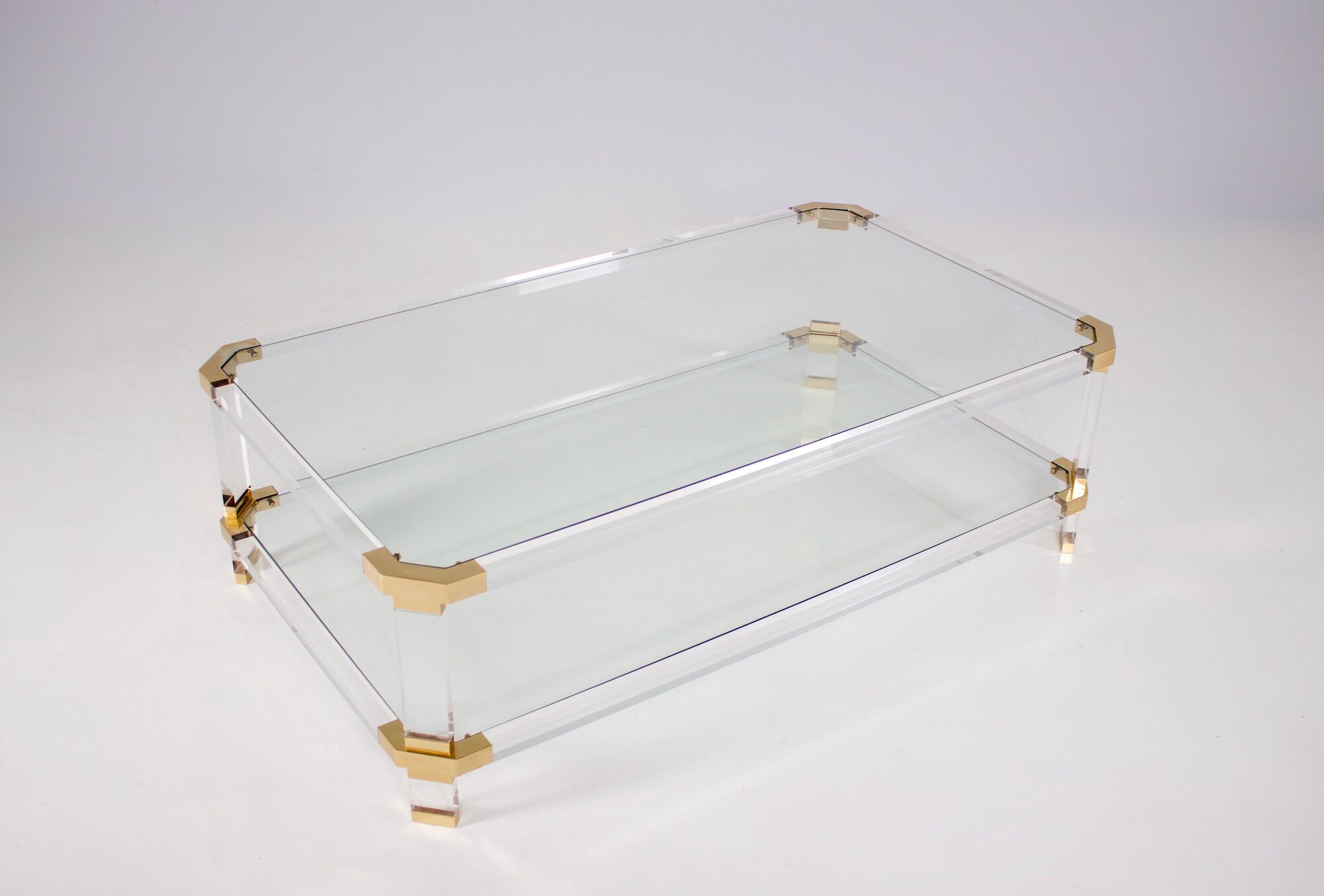 Charles Hollis Jones: Plexiglass & Brass coffee table