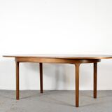 Table extensible oblongue Nathan en teck, style Midcentury. Vintage moderne