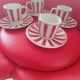 4 coffee cups with saucer. Sarreguemines and Digoin. Kelly model.