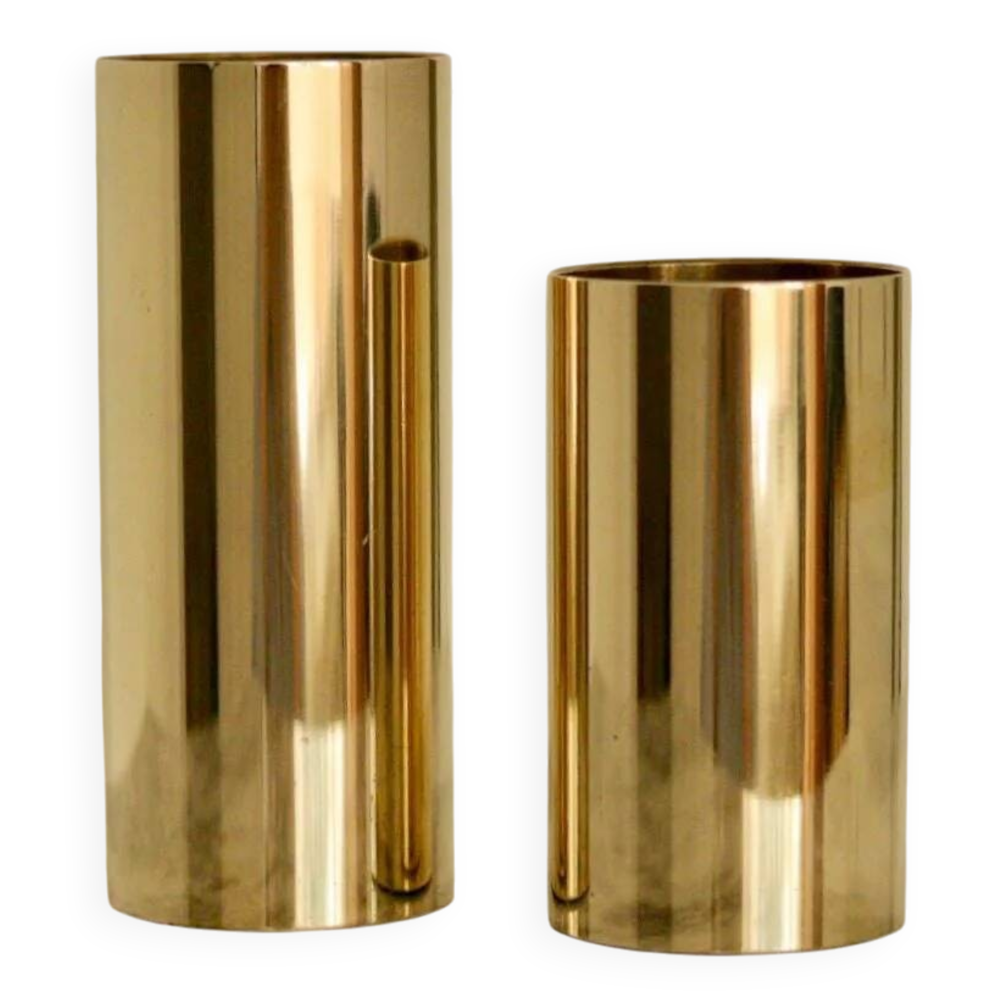 Pair of Norwegian brass candlesticks from the mid-century by Colseth.